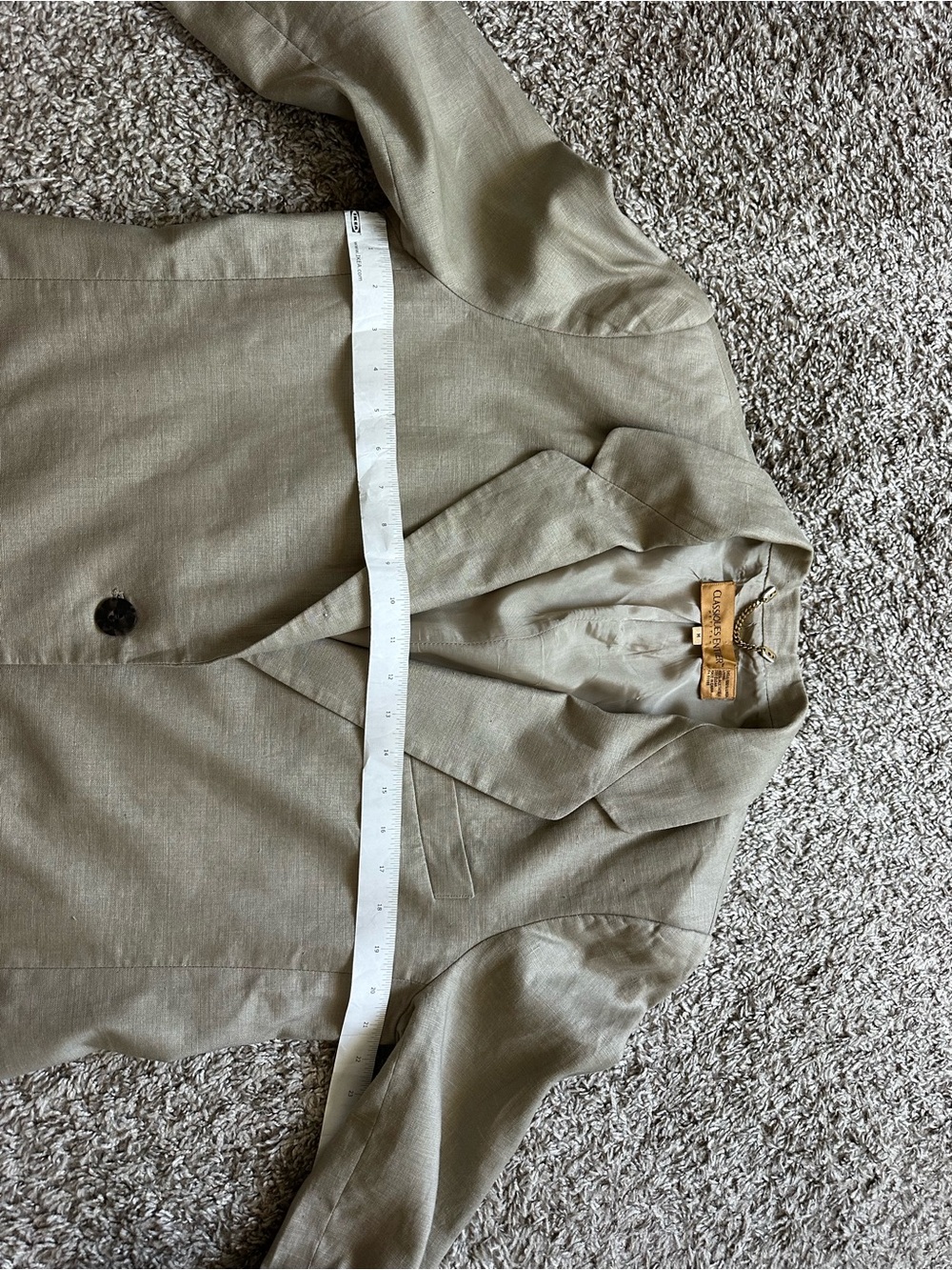 Classiques Entier Petites 100% Linen Blazer Taupe M - Picture 5 of 10
